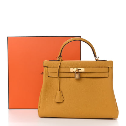 Hermes Togo Kelly Retourne 32 Jaune Ambre 11 of 12