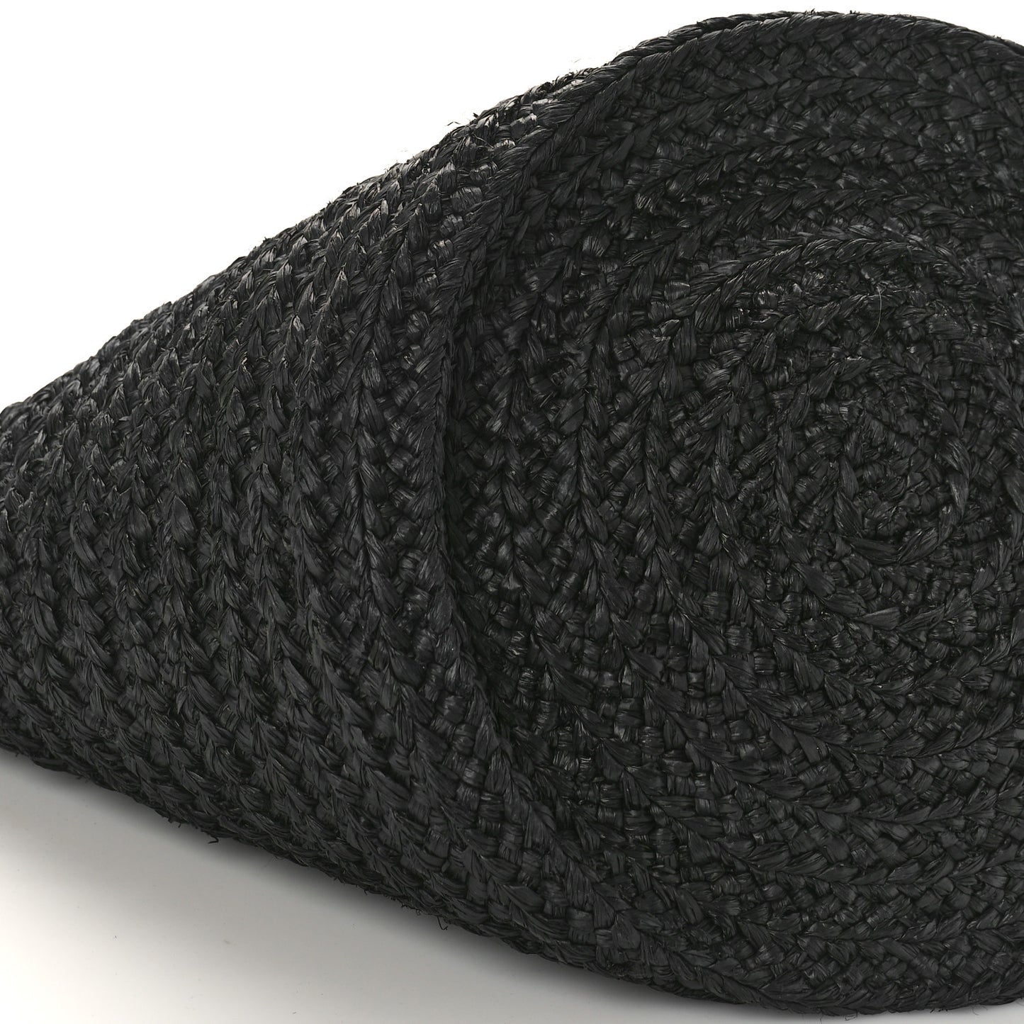 Raffia Calfskin Celtic Buckle Medium Panier Tote Black