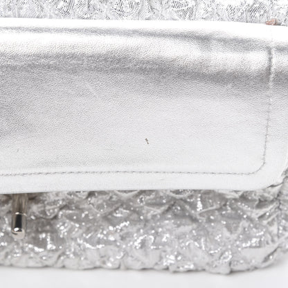 Chanel Metallic Lame Quilted Small Double Flap Silver 10 of 12