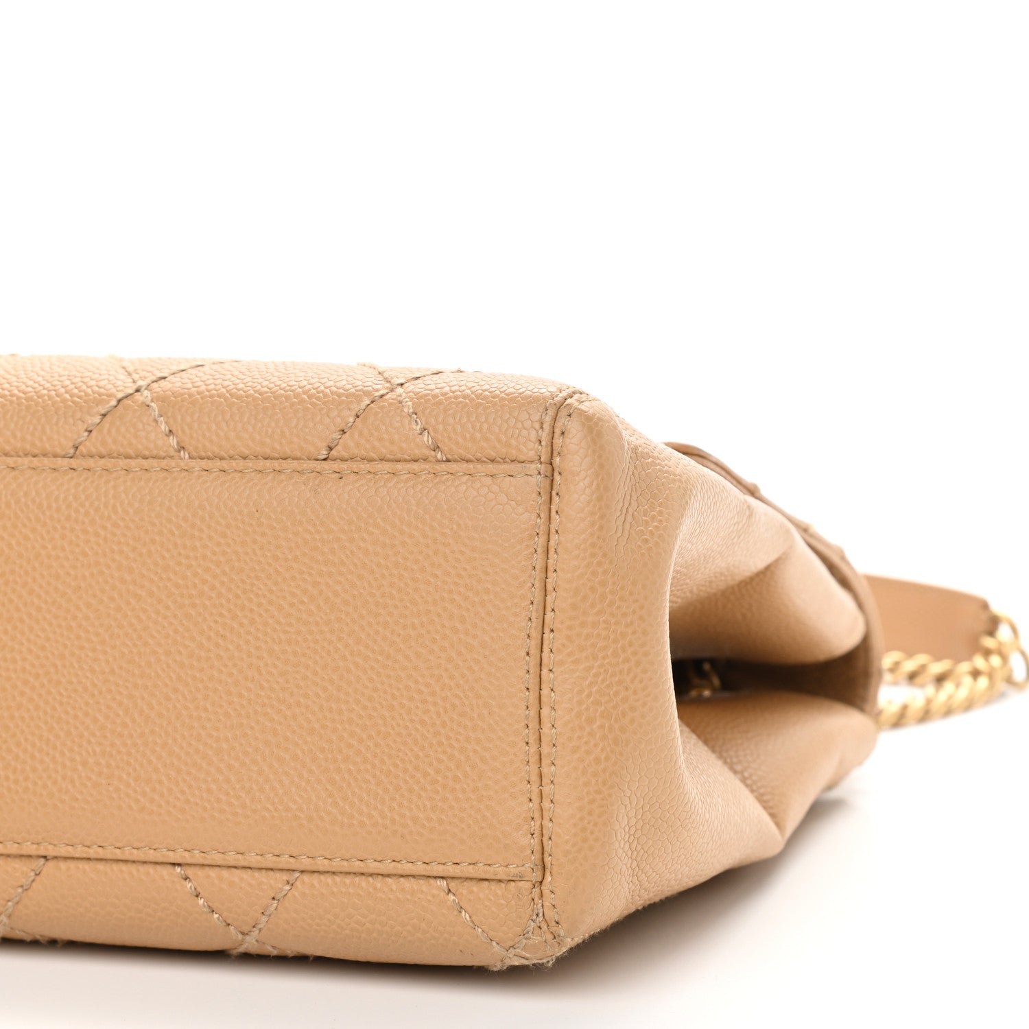Chanel Caviar Quilted Wild Stitch Medium Single Flap Beige 12 of 12