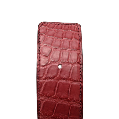 Hermes Alligator 42mm Belt Strap 85 Rose Scheherazade 3 of 8