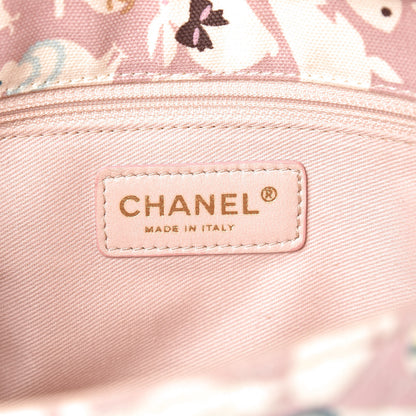 Chanel Canvas Printed Medium Single Flap Pink 6 of 8