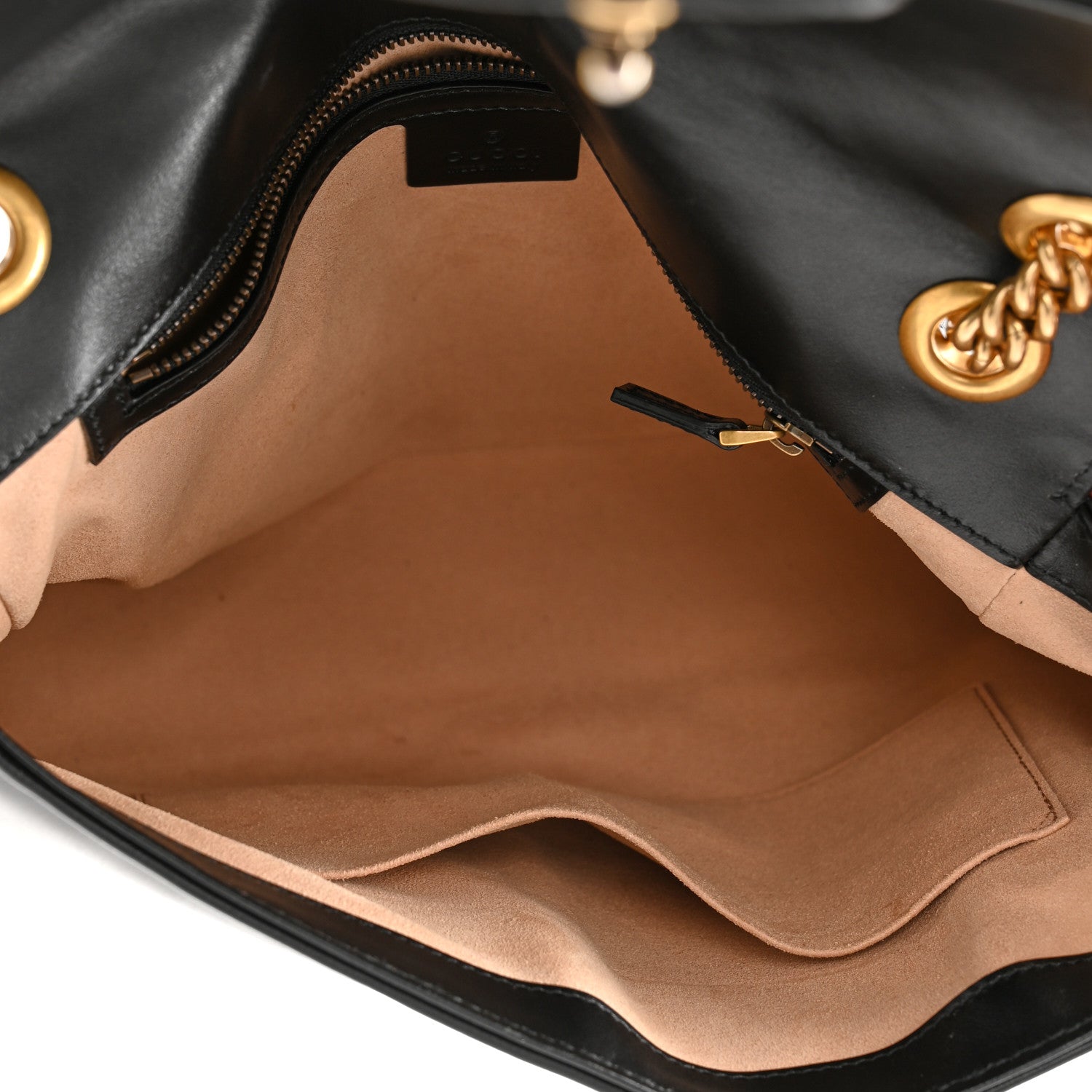 Gucci Calfskin Matelasse Medium GG Marmont Shoulder Bag Black 5 of 10