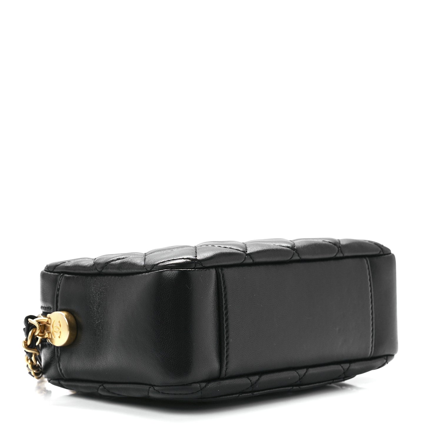 Lambskin Quilted CC Pearl Crush Camera Case Black