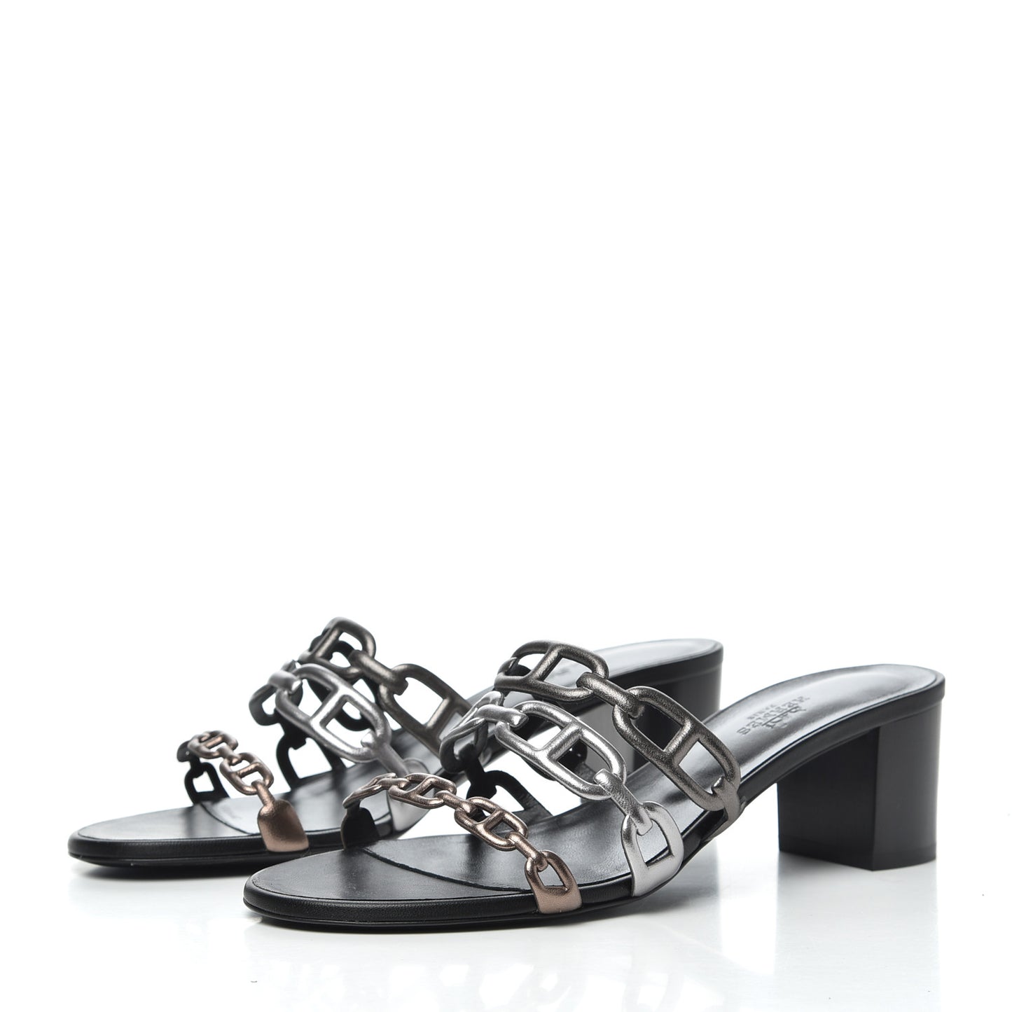 Metallic Nappa Tandem Sandals 39 Multicolor Dore Vieilli