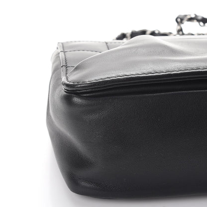 Chanel Lambskin Square Stitched Kiss Lock Flap Black 9 of 13