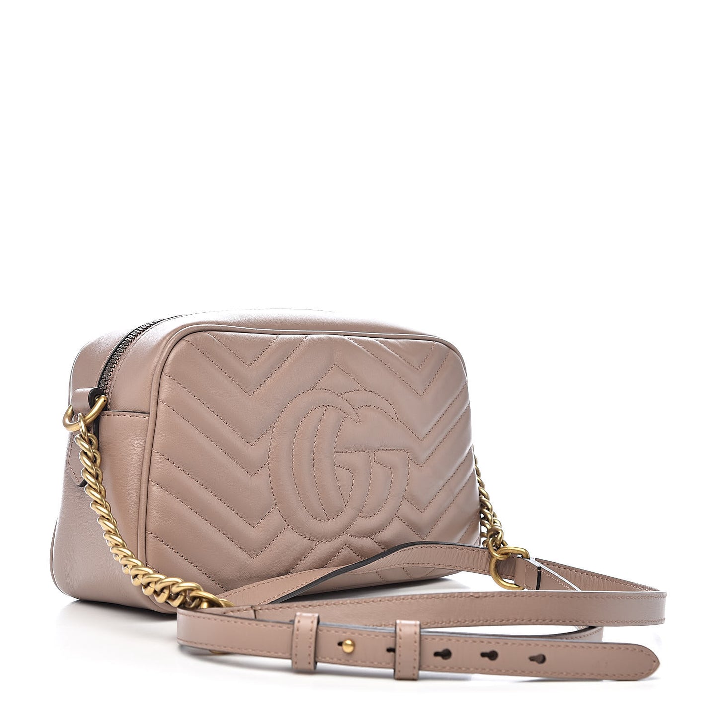 Calfskin Matelasse Small GG Marmont Chain Shoulder Bag Porcelain Rose
