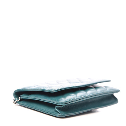 Chanel Caviar Quilted Wallet On Chain WOC Dark Turquoise 3 of 11