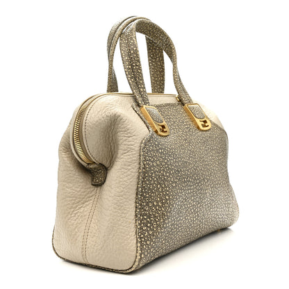 Fendi Pebbled Calfskin Small Chameleon Tote Beige Grey 3 of 16