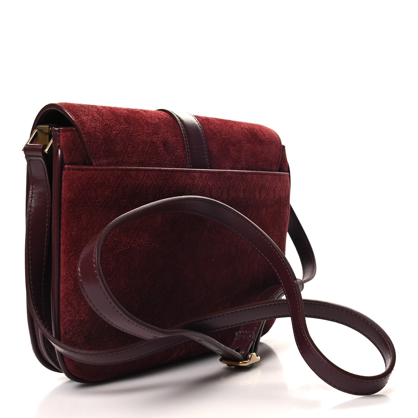 Suede All-Over Monogram Small Le Monogramme Satchel Rouge