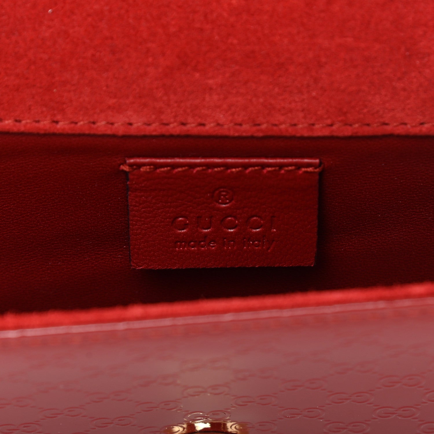 Gucci Patent Microguccissima Small Broadway Clutch Red 6 of 10