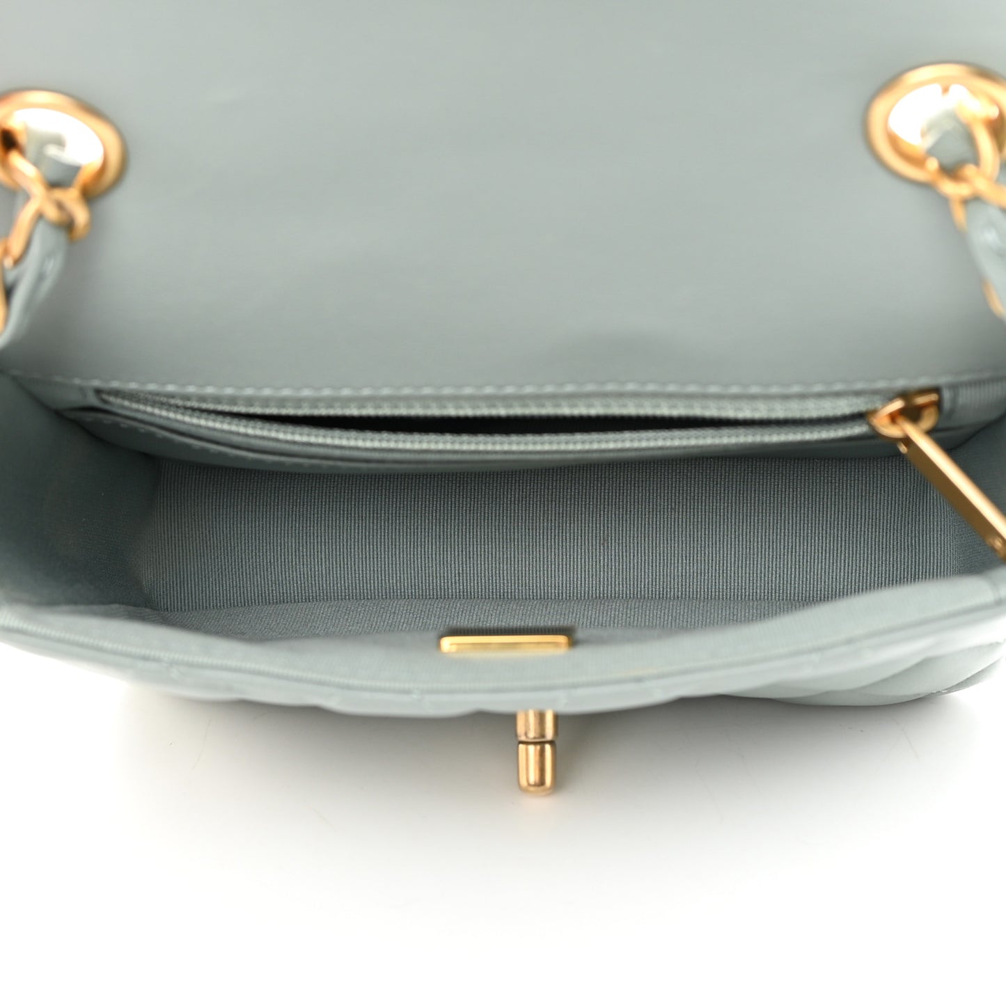 Lambskin Quilted Casino Chips Mini Square Flap Grey