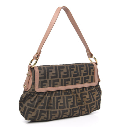 Fendi Zucca Cuoio Lucido Small Chef Shoulder Bag Tobacco Bois de Rose 3 of 10