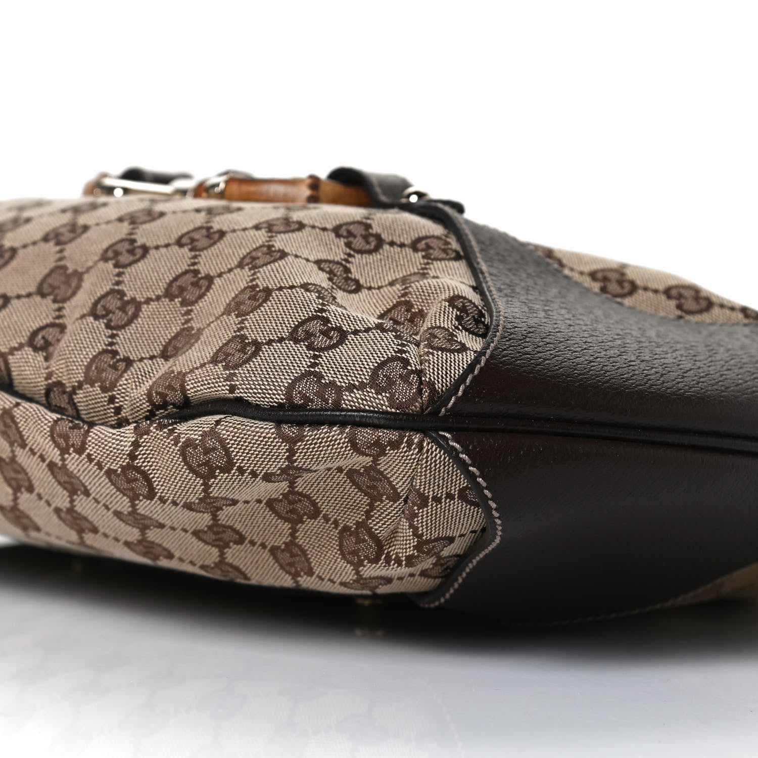 Gucci Monogram Bamboo Horsebit Hobo Dark Brown 9 of 11