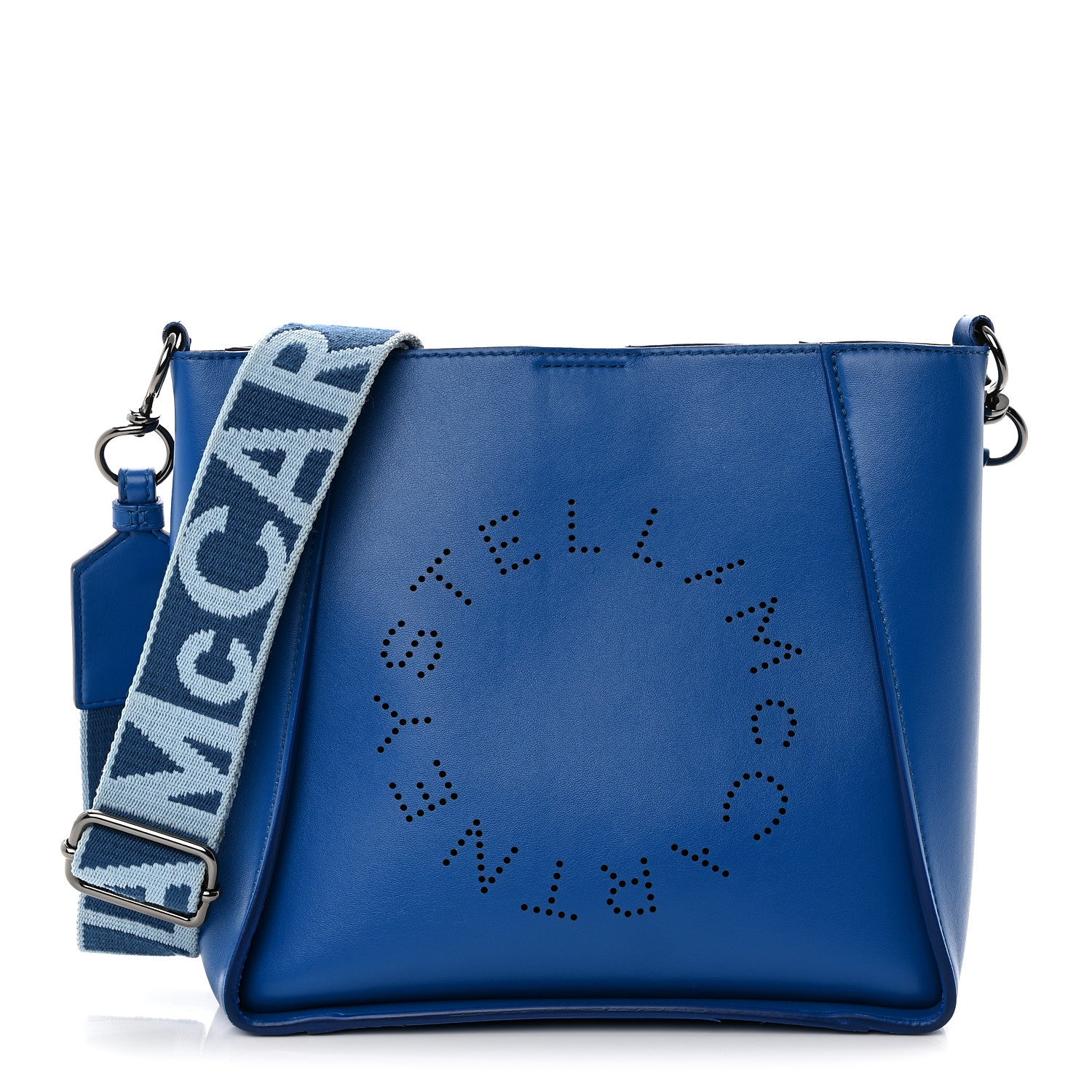 Stella McCartney Eco Alter Nappa Perforated Logo Mini Crossbody Blue 1 of 10