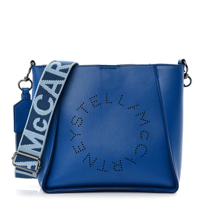 Stella McCartney Eco Alter Nappa Perforated Logo Mini Crossbody Blue 1 of 10