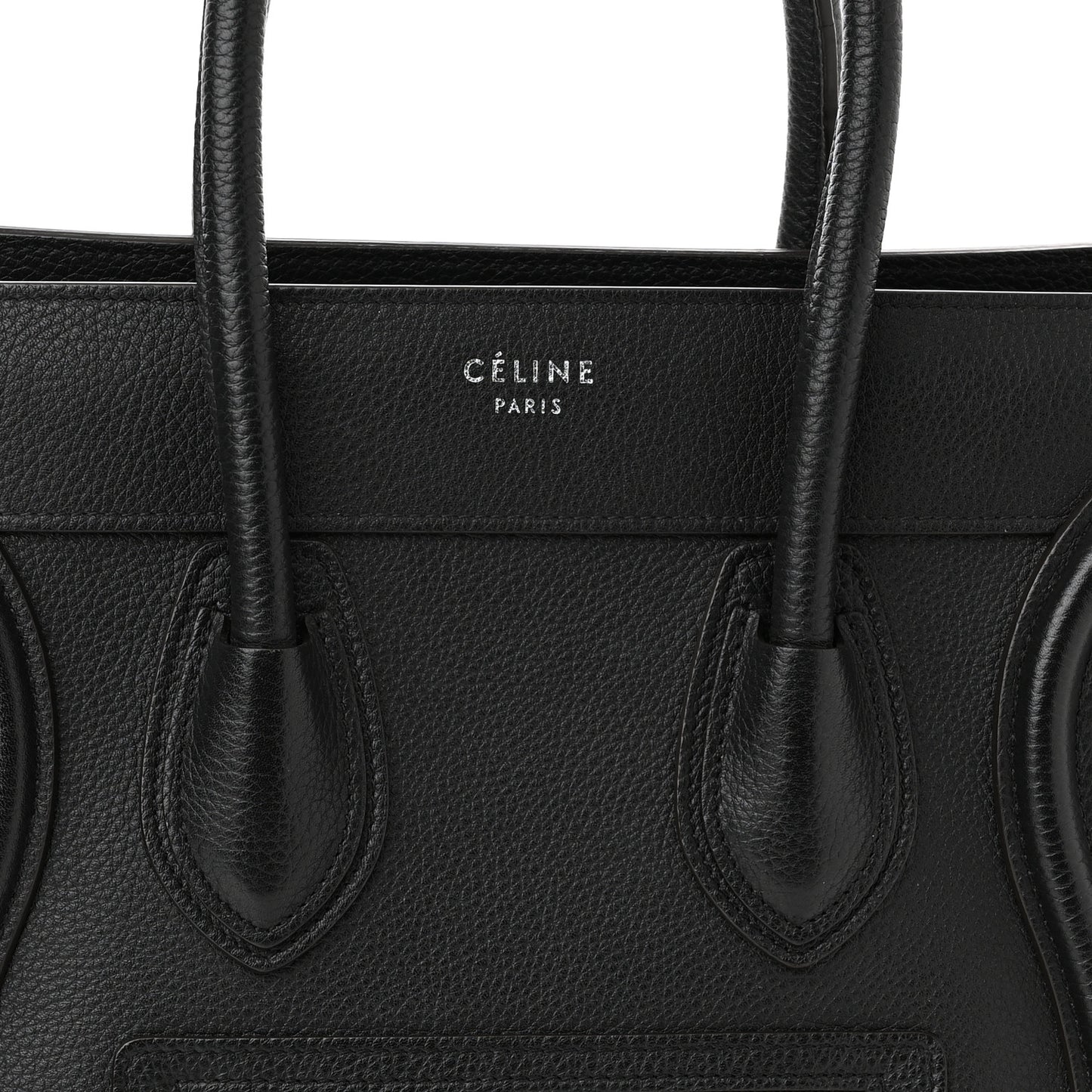 Drummed Calfskin Micro Luggage Black