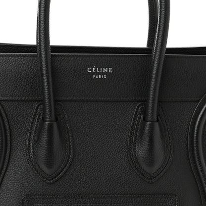 Celine Drummed Calfskin Micro Luggage Black 8 of 16
