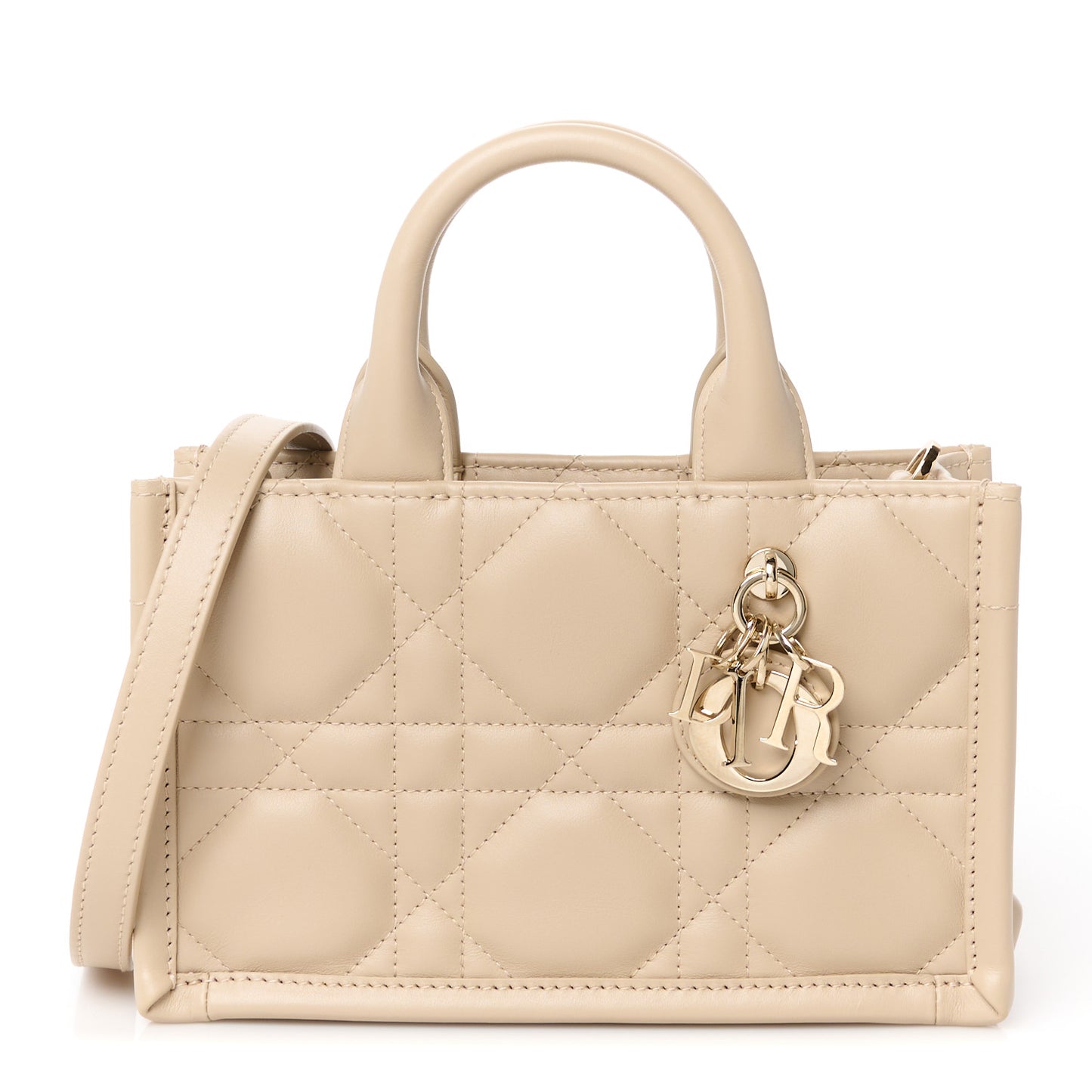 Calfskin Macrocannage Mini Book Tote Trench Beige