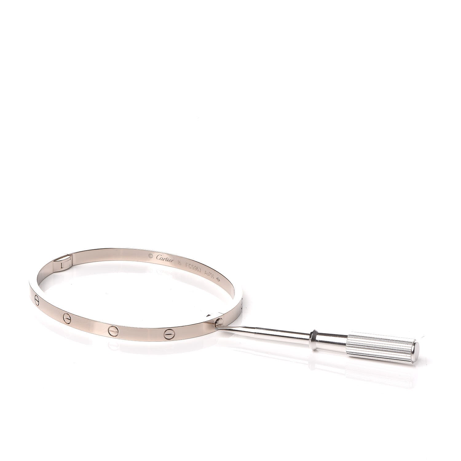 Cartier 18K White Gold Small LOVE Bracelet 16 4 of 6