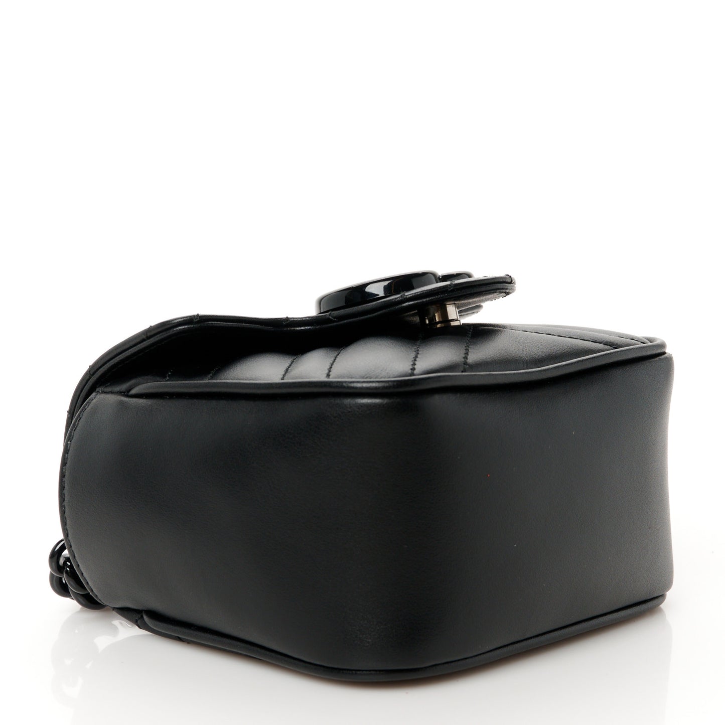 Calfskin Matelasse Monochrome GG Marmont Chain Mini Belt Bag Black