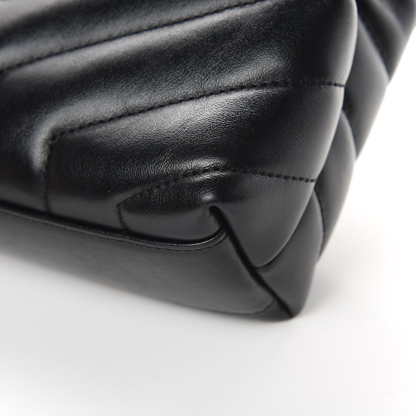 Calfskin Y Quilted Monogram Toy Loulou Crossbody Bag Black