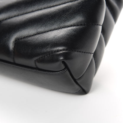 Saint Laurent Calfskin Y Quilted Monogram Toy Loulou Crossbody Bag Black 12 of 13