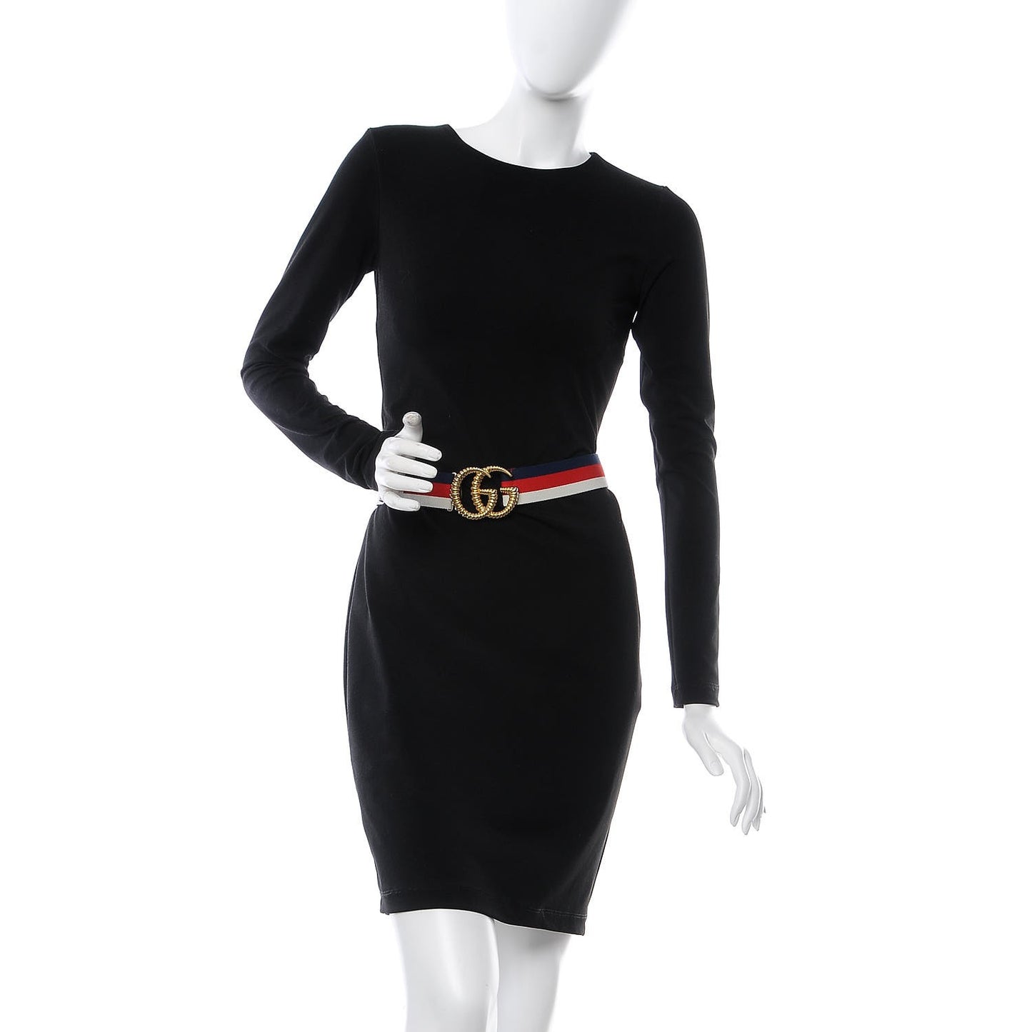 Canvas Torchon Double G Sylvie Web Belt 80 32 Red White Blue