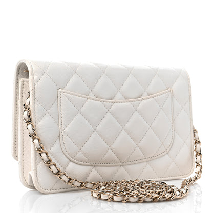 Chanel Caviar Quilted Wallet On Chain WOC White 2 of 10