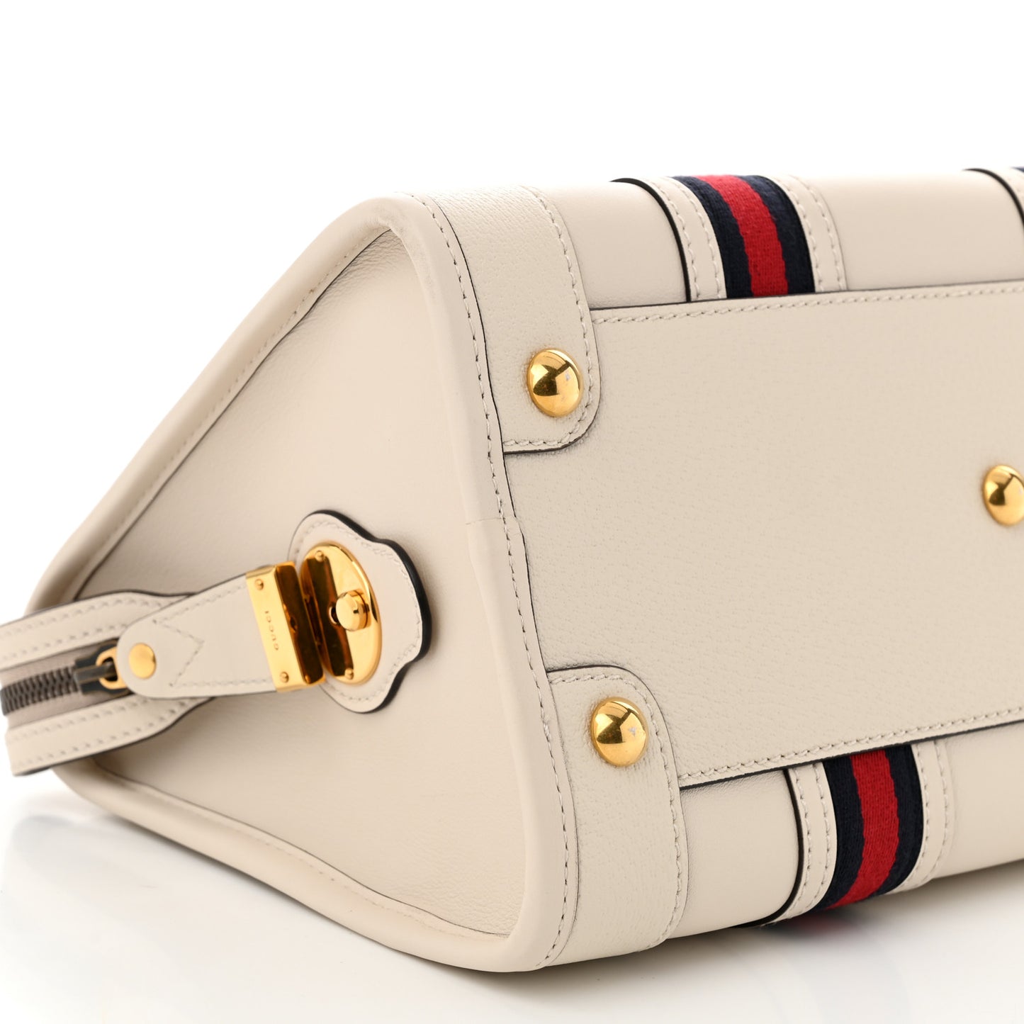 Koi Calfskin Medium Bauletto Duffle Top Handle Bag White