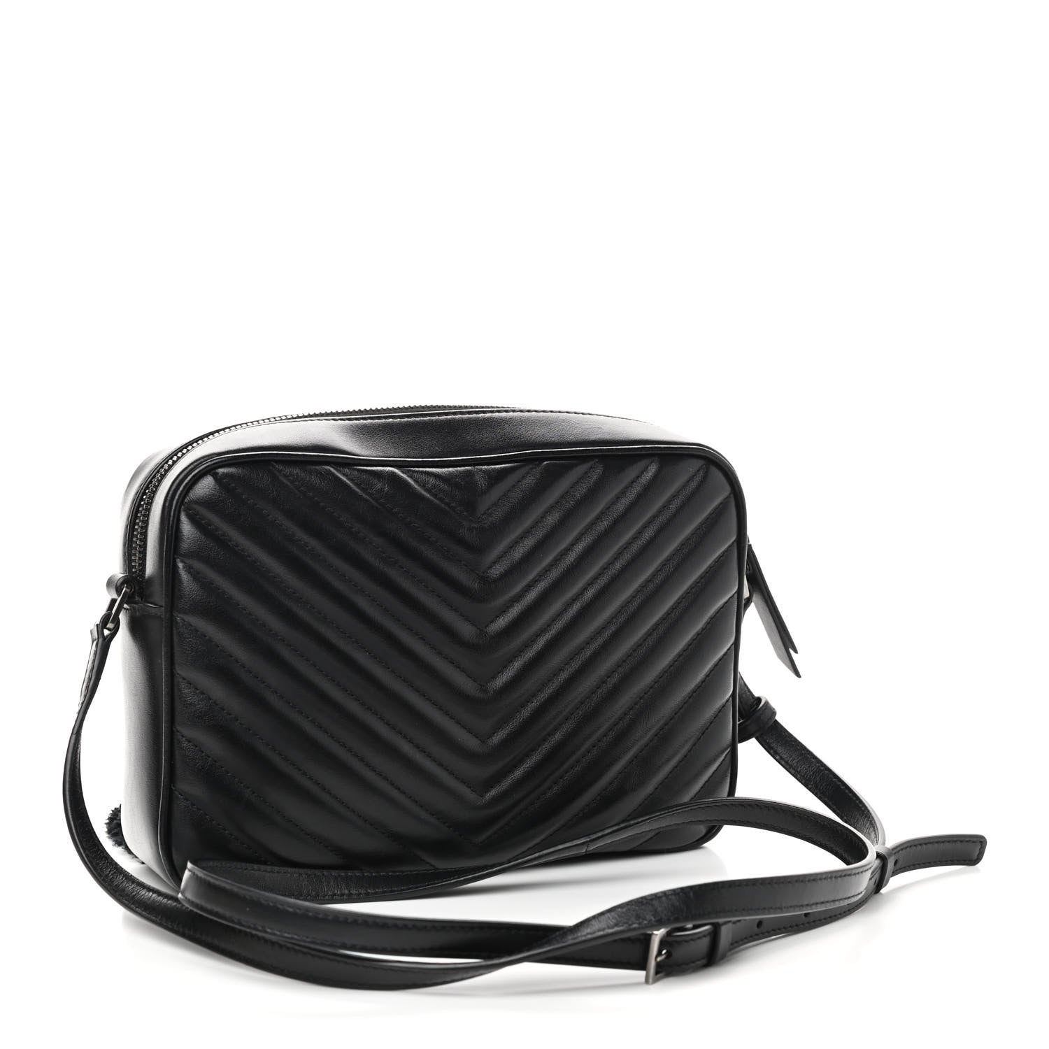 Saint Laurent Calfskin Matelasse Monogram Lou Camera Bag Black 3 of 9