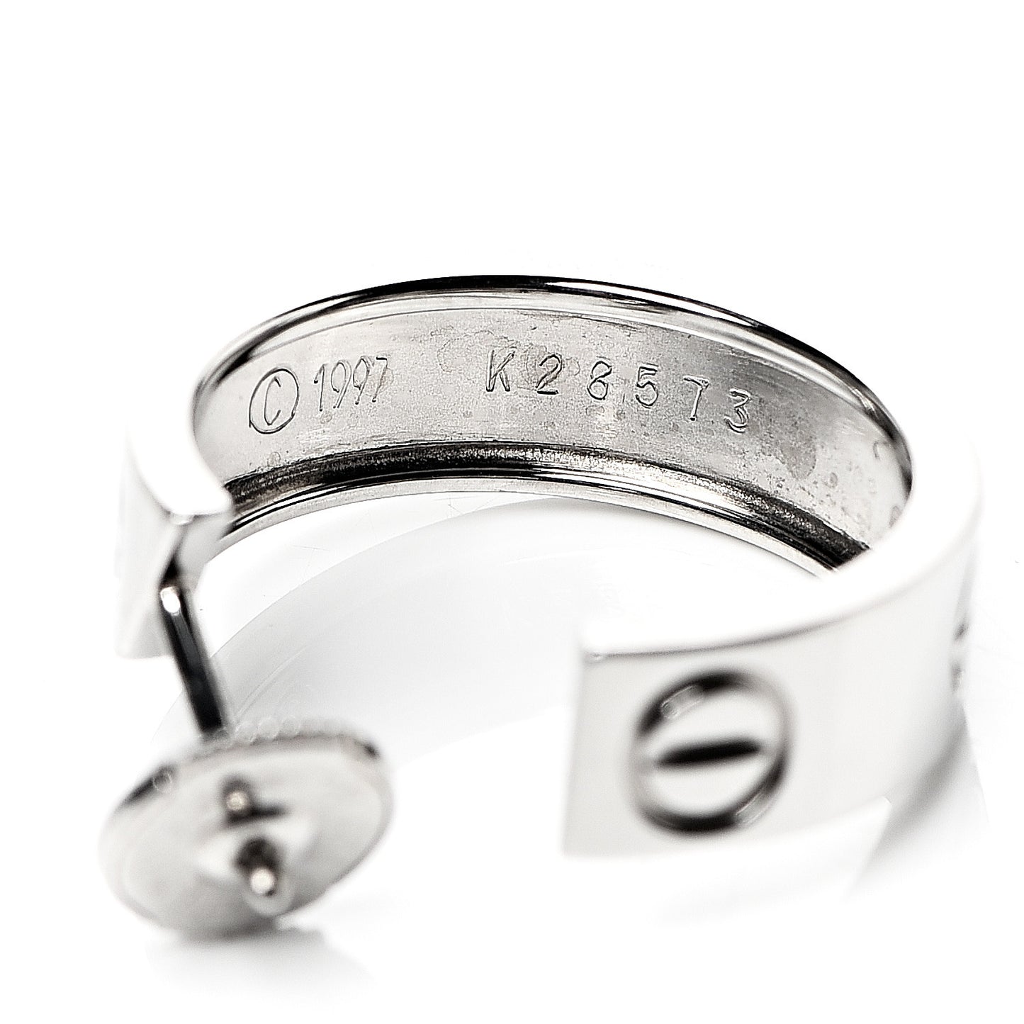 18K White Gold 5.5mm LOVE Hoop Earrings