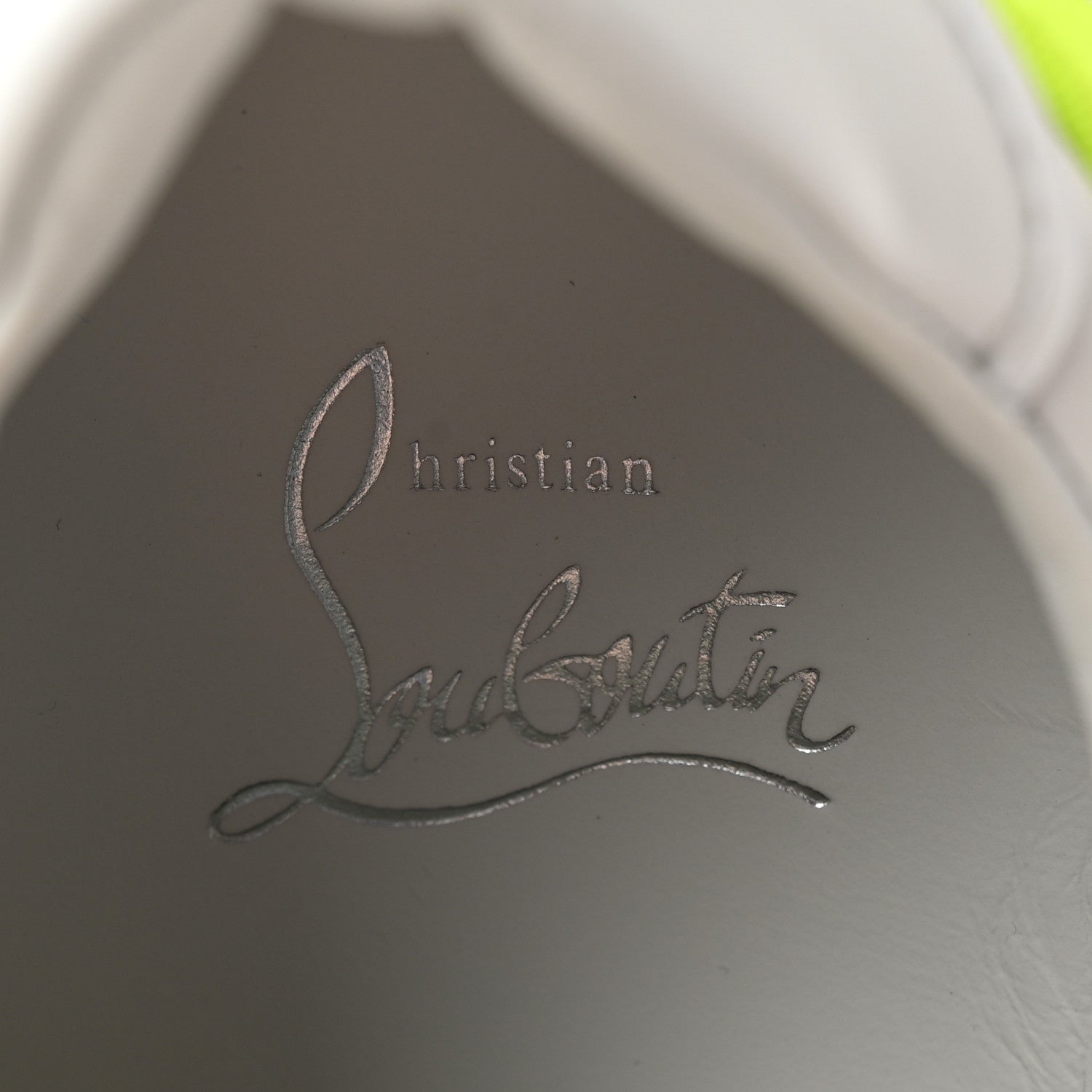 Christian Louboutin Calfskin Perforated Nappa Womens Fun Vieira Orlato Flat Sneakers 39 Bianco Fluo Yellow 8 of 10