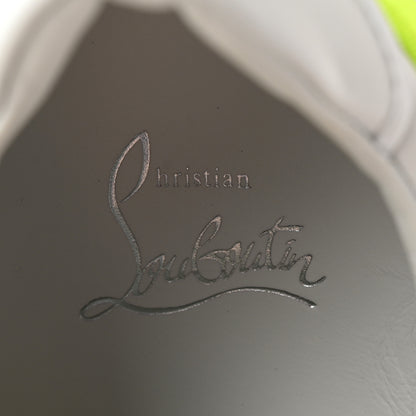 Christian Louboutin Calfskin Perforated Nappa Womens Fun Vieira Orlato Flat Sneakers 39 Bianco Fluo Yellow 8 of 10