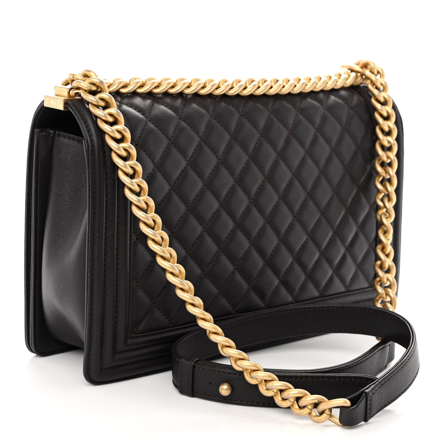 Chanel Calfskin Quilted New Medium Boy Flap Dark Brown 3 of 10