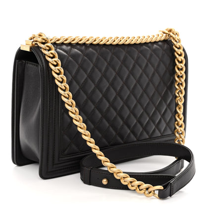 Chanel Calfskin Quilted New Medium Boy Flap Dark Brown 3 of 10