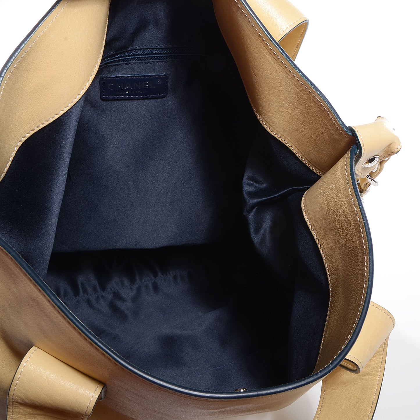 Lambskin North South Edgy Tote Beige