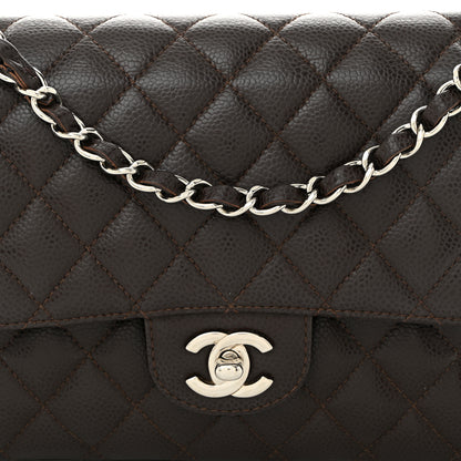 Chanel Caviar Quilted Medium Double Flap Brown 8 of 11