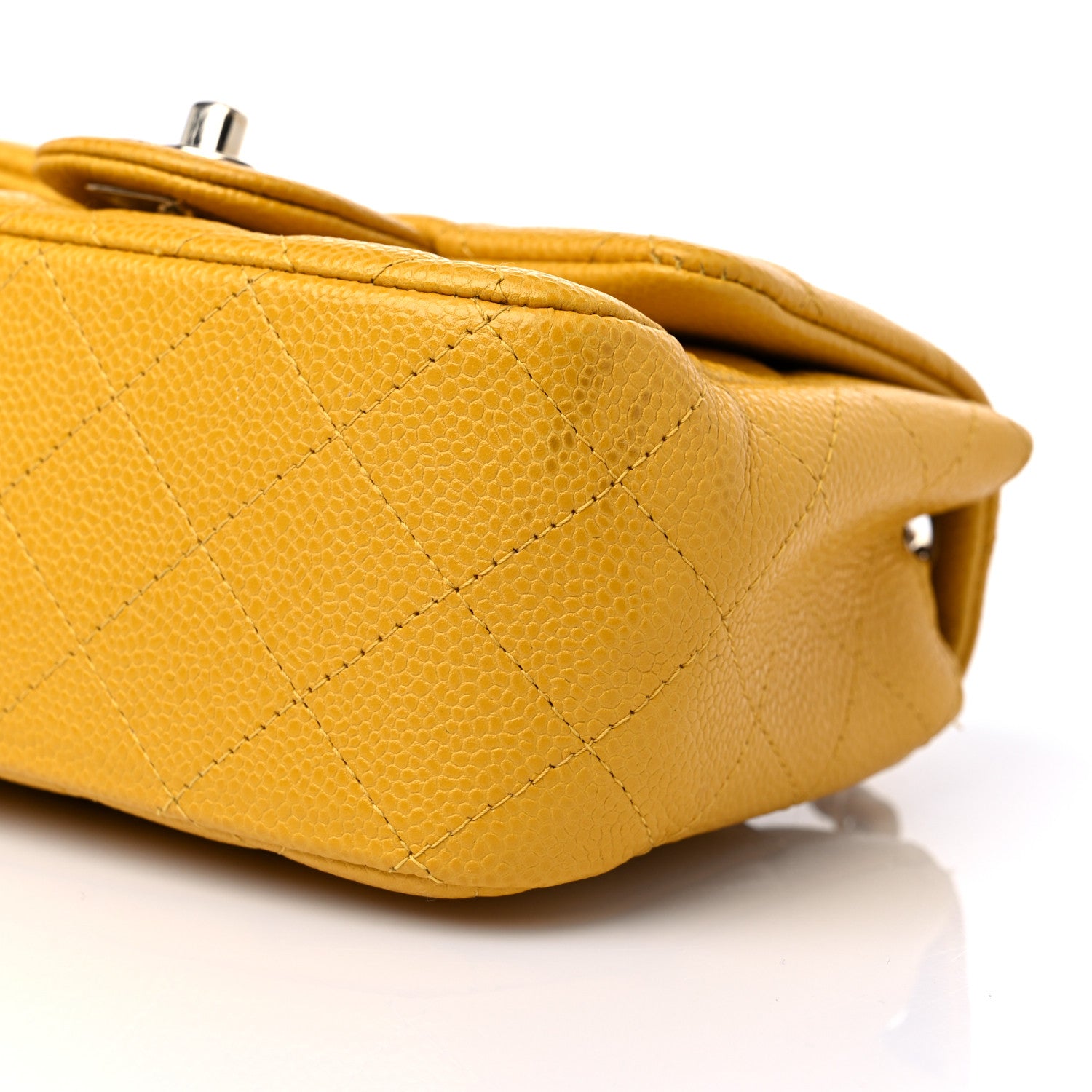 Chanel Caviar Quilted Mini Square Flap Yellow 9 of 13
