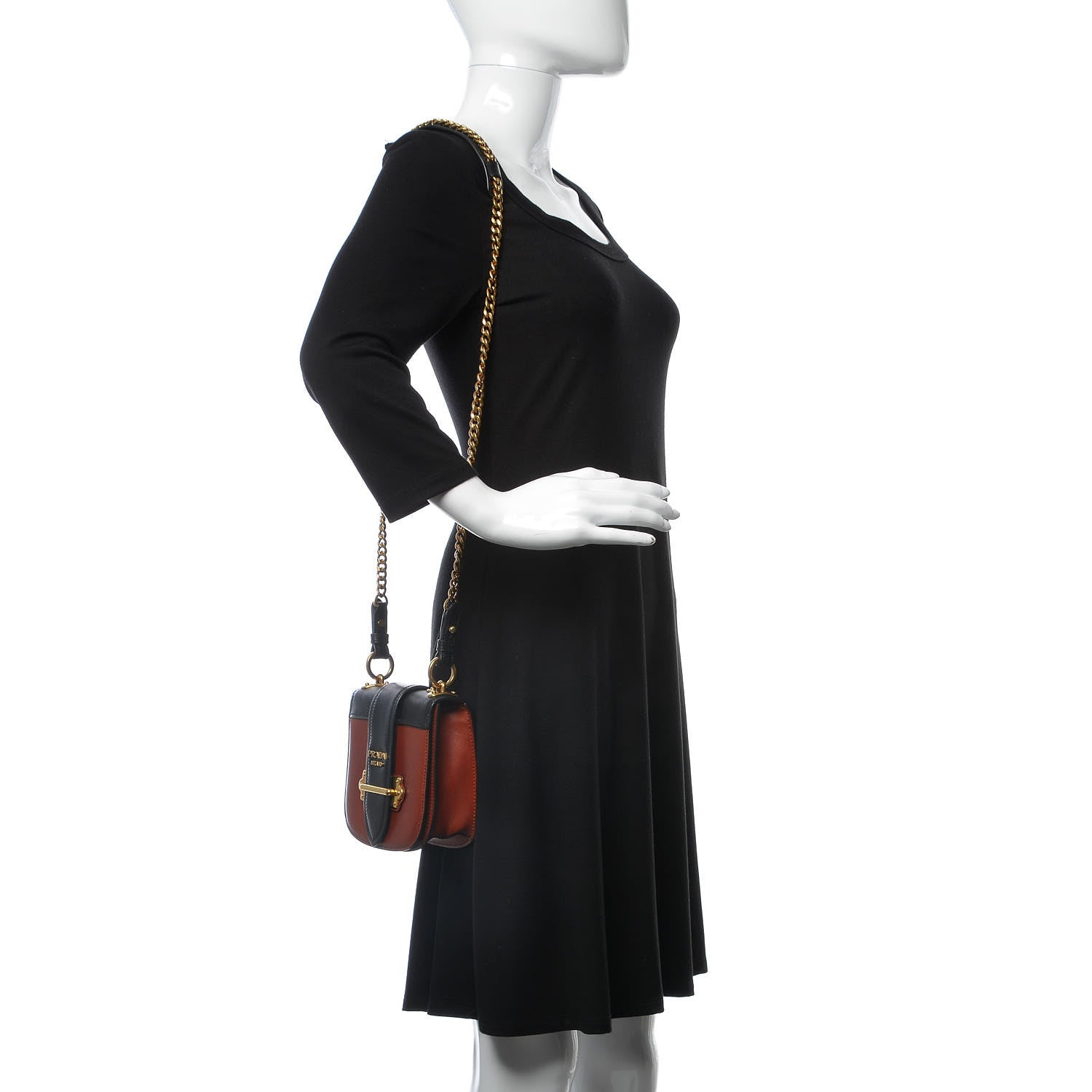 Prada City Calf Saffiano Pionniere Bag Cotto Black 2 of 8