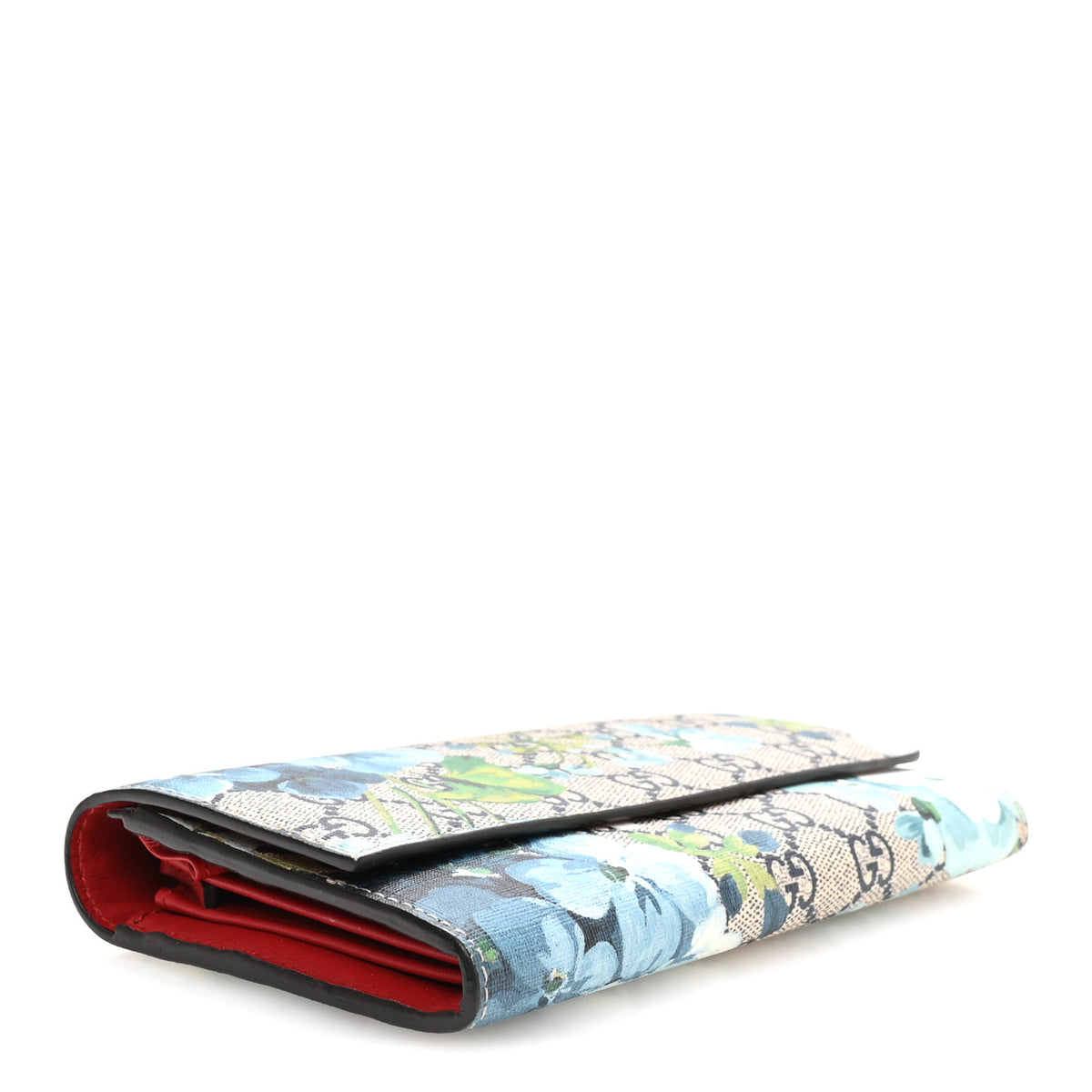 GG Supreme Monogram Blooms Continental Wallet Blue