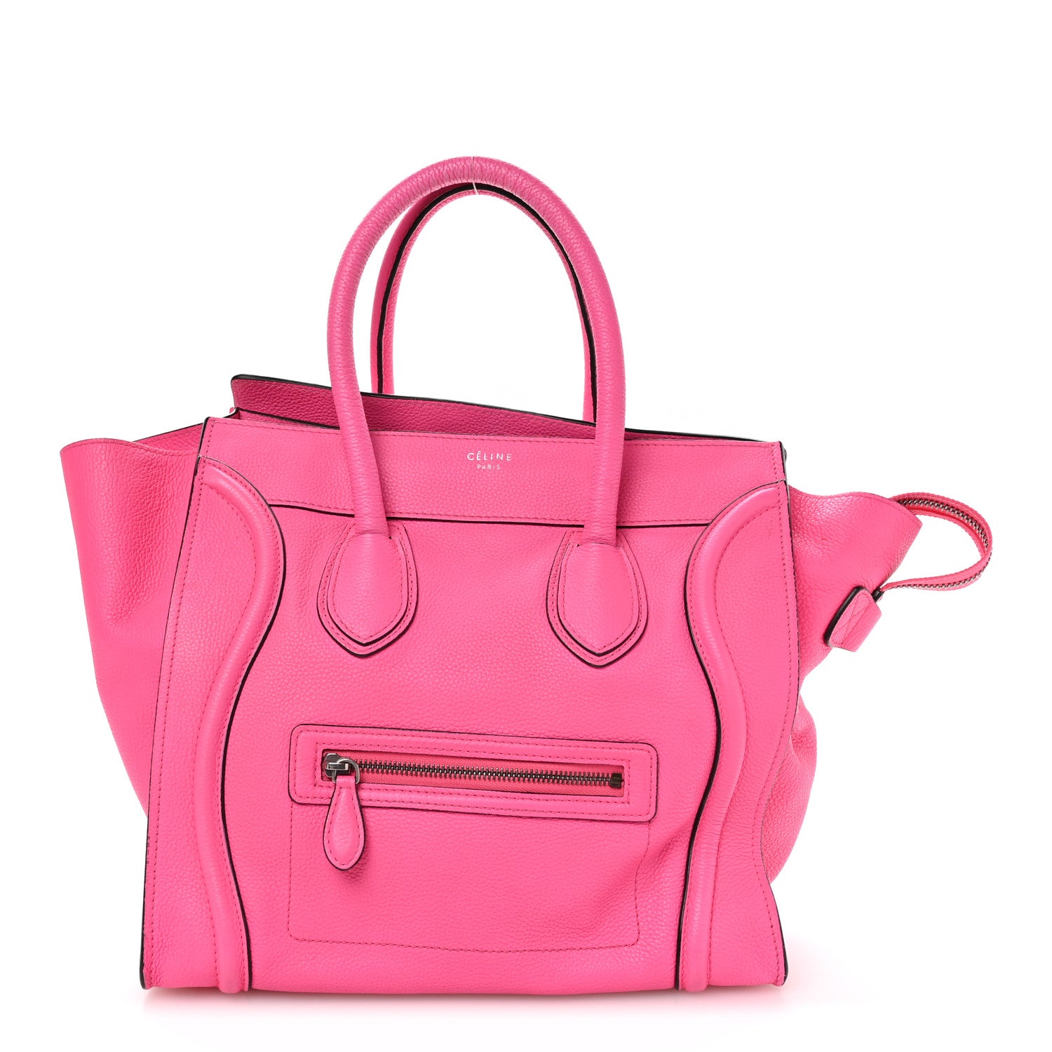 Celine Drummed Calfskin Mini Luggage Fluo Pink 1 of 10