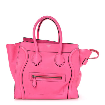 Celine Drummed Calfskin Mini Luggage Fluo Pink 1 of 10