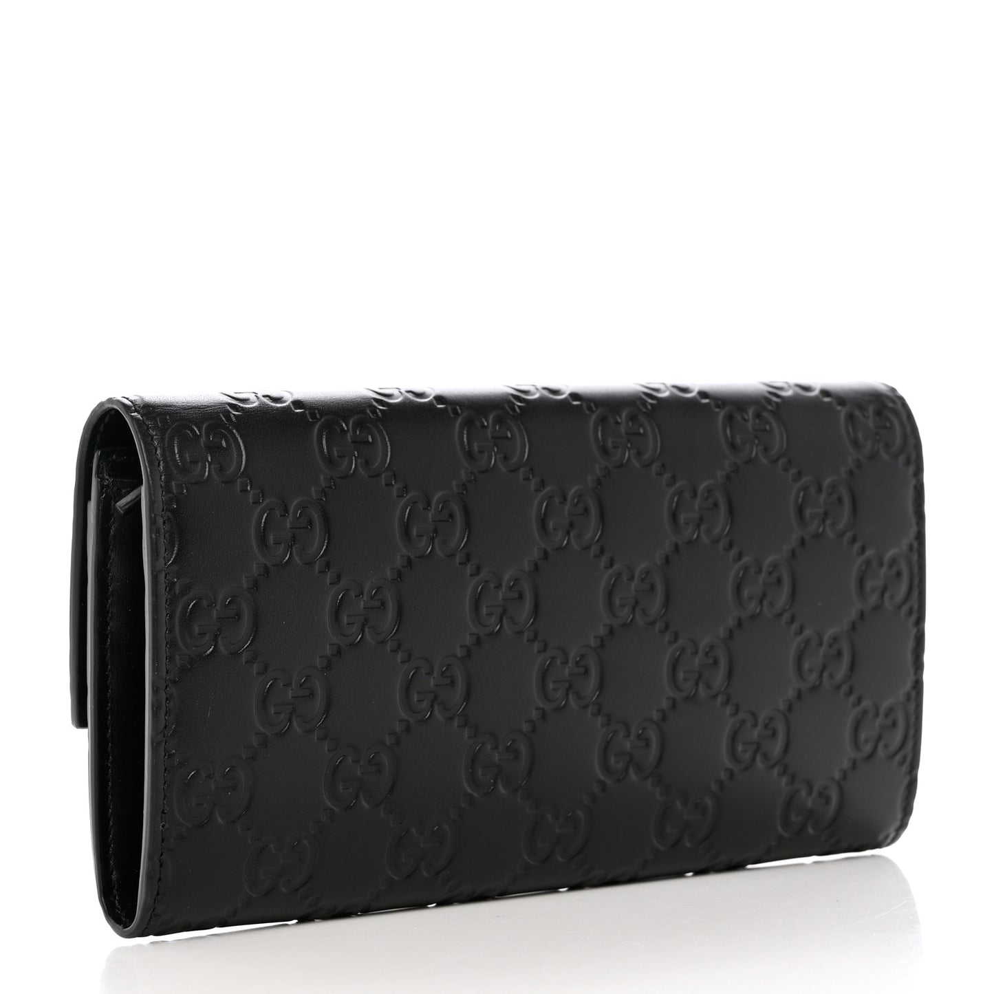 Guccissima Signature Crystal Cat Flap Wallet Black