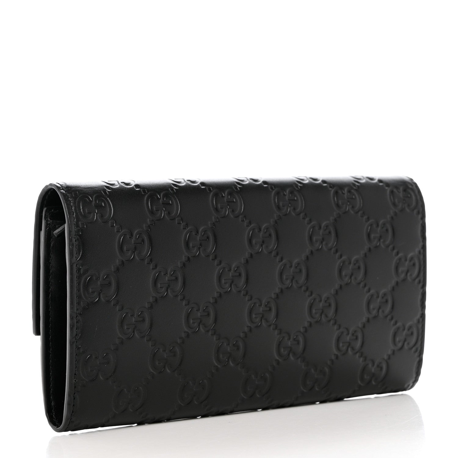 Gucci Guccissima Signature Crystal Cat Flap Wallet Black 3 of 9