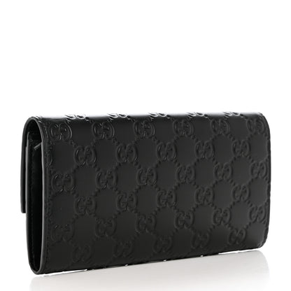 Gucci Guccissima Signature Crystal Cat Flap Wallet Black 3 of 9