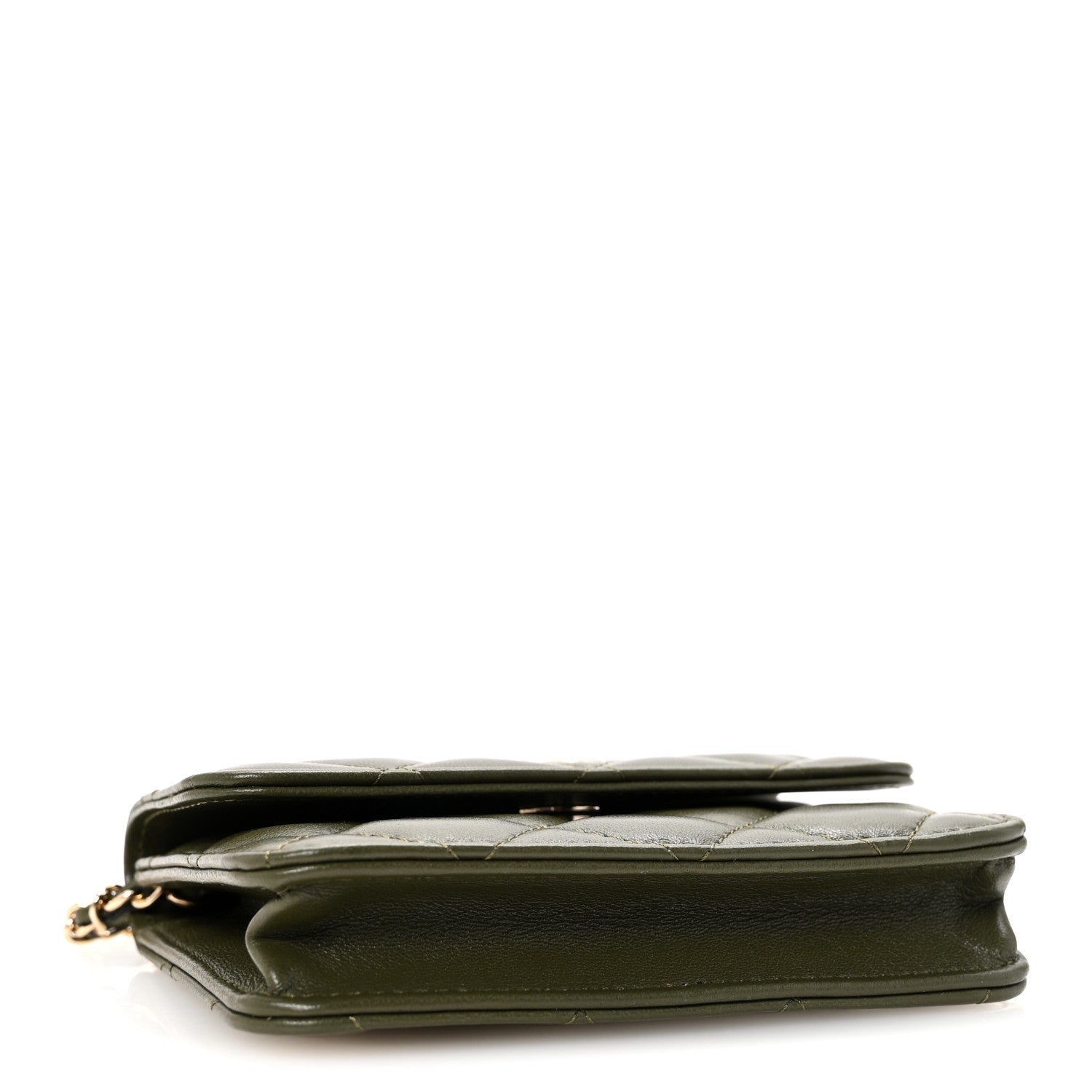Chanel Lambskin Quilted Flap Chain Belt Bag Khaki 4 of 10