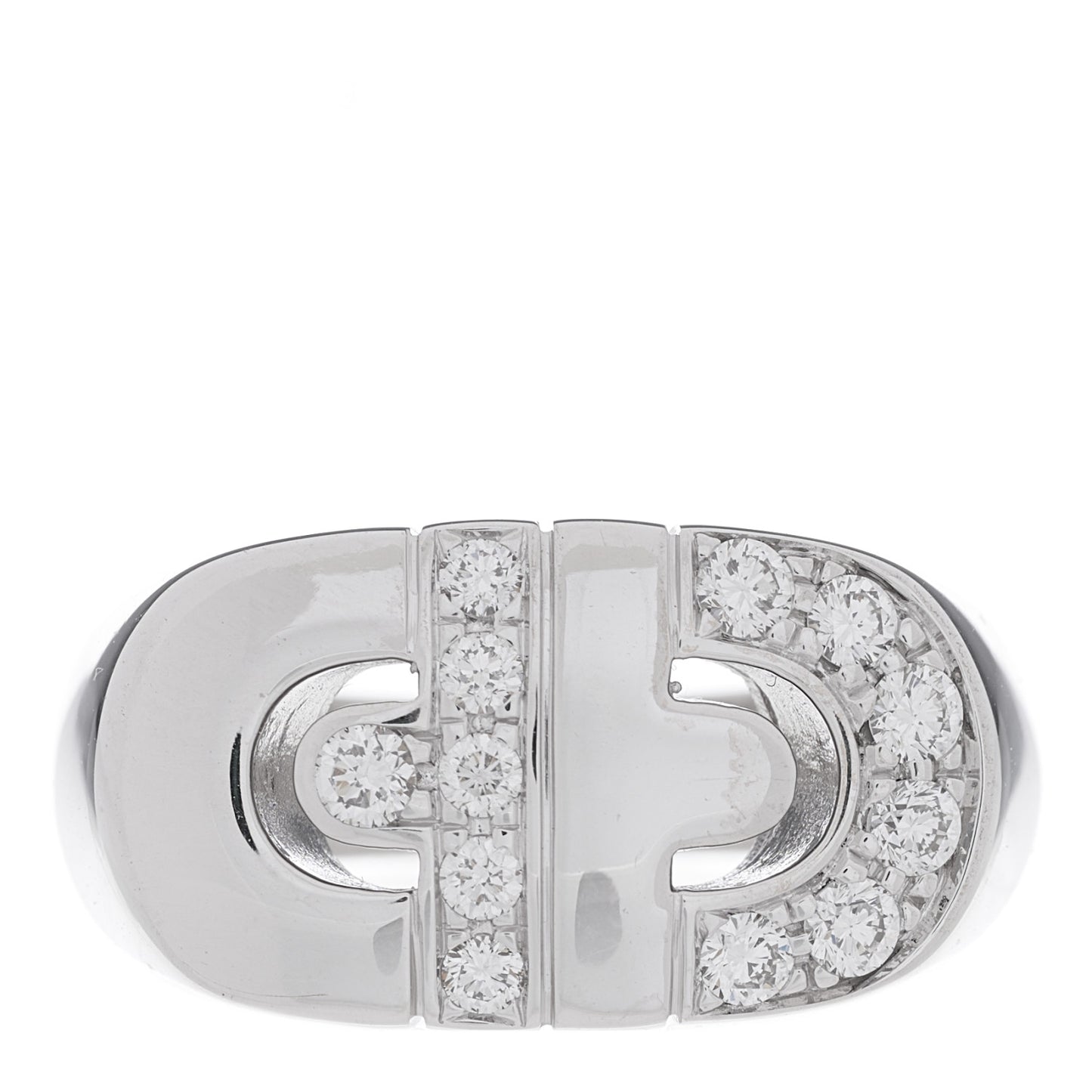 18K White Gold Diamond Parentesi Ring 53 6.5