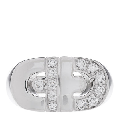 Bulgari 18K White Gold Diamond Parentesi Ring 53 6.5 1 of 5