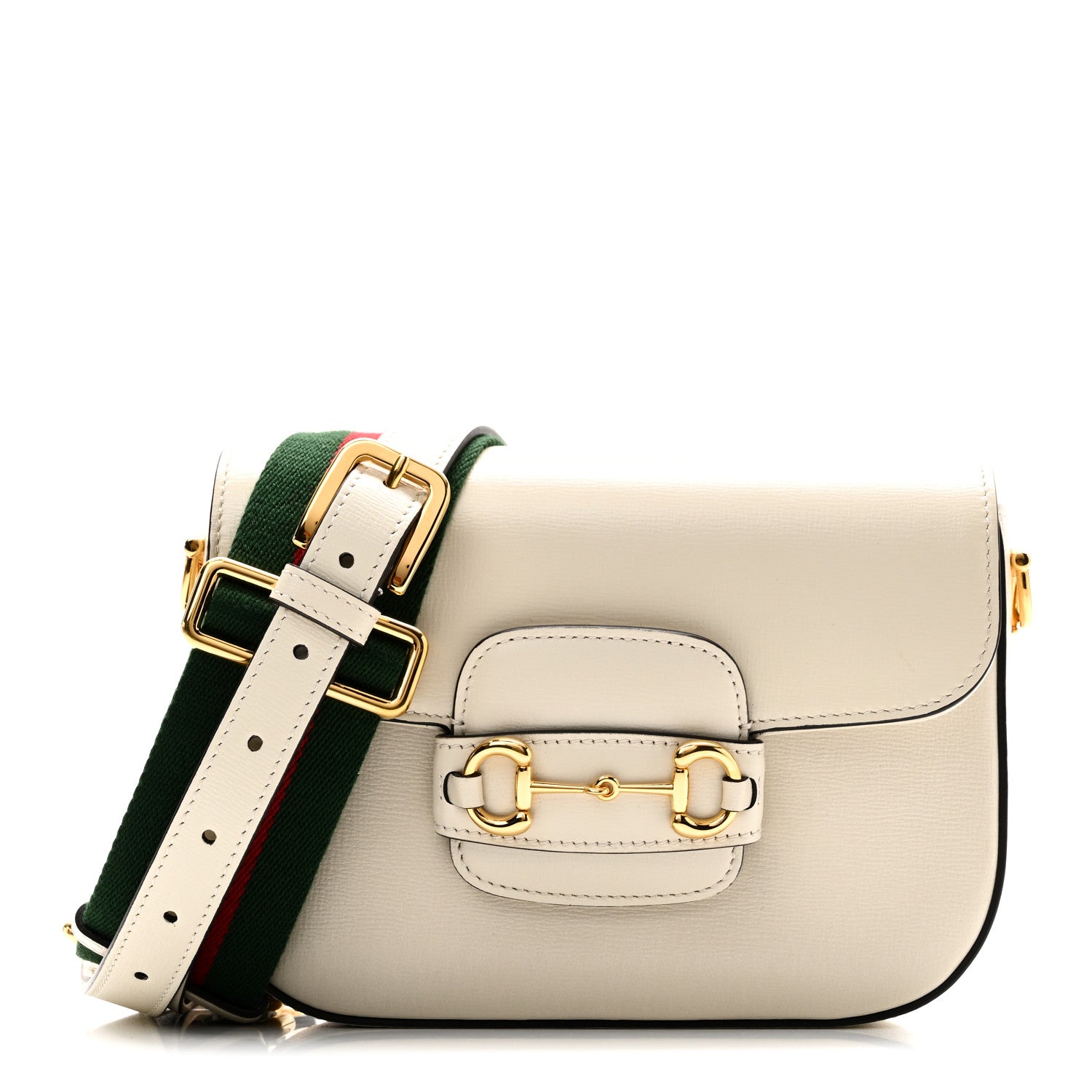Gucci Azalea Calfskin Web Mini Horsebit 1955 Shoulder Bag Mystic White 1 of 11